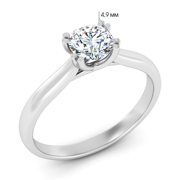 Кольцо из белого золота с бриллиантом (арт. К01116504646б) – изображение 3