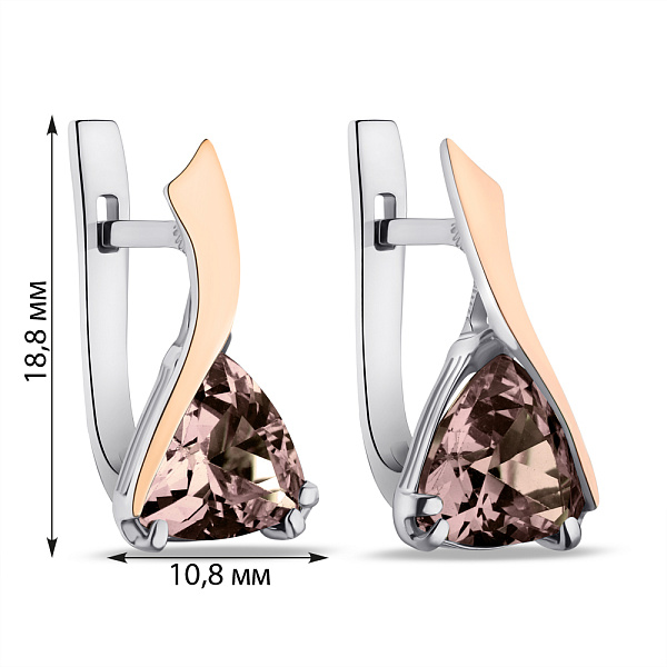 Срібні сережки з турмаліном (арт. 7202/681Трмккрсп) – зображення 2