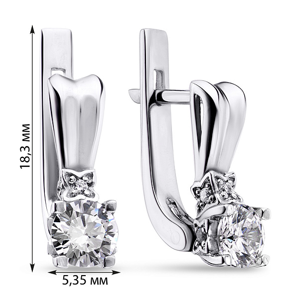 Серебряные серьги с фианитами (арт. 7502/2982р) – изображение 2