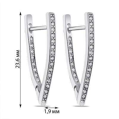 Срібні сережки з фіанітами (арт. 7502/С2Ф/181)