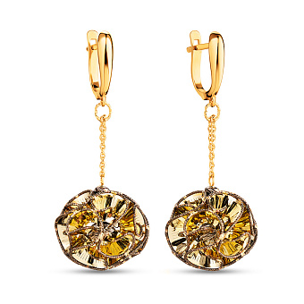 Фото Золотые серьги с подвесками Francelli (арт. 105598ж)