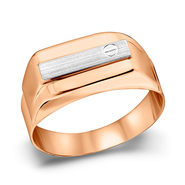 Печатка из красного и белого золота (арт. 180386кбм) – изображение 1