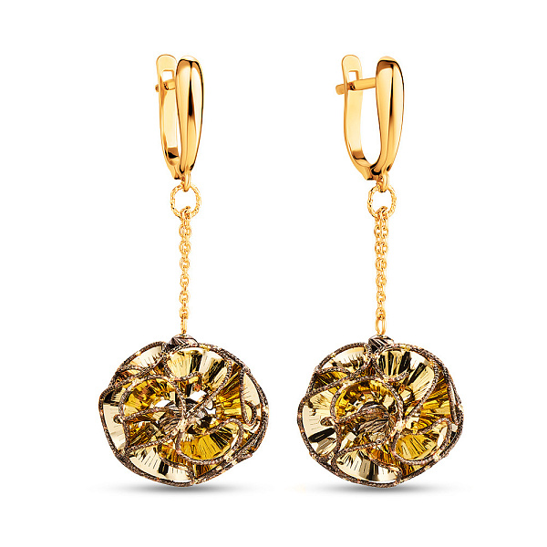 Золотые серьги с подвесками Francelli (арт. 105598ж) – изображение 1