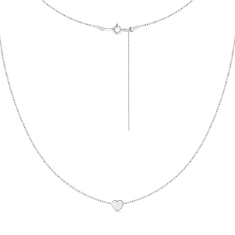 Тонкое серебряное колье Сердце (арт. 7507/2365п)