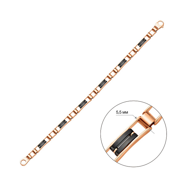 Золотий чоловічий браслет з оніксом (арт. 326187о) – зображення 2