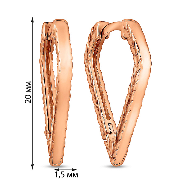 Серьги из красного золота без камней (арт. 1101010) – изображение 5