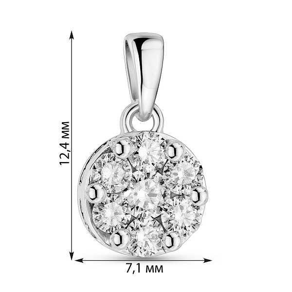 Кулон из белого золота с бриллиантами (арт. П341468040б) – изображение 3