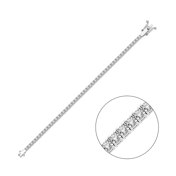 Тенісний браслет з білого золота з діамантами (арт. 4110155202) – зображення 1