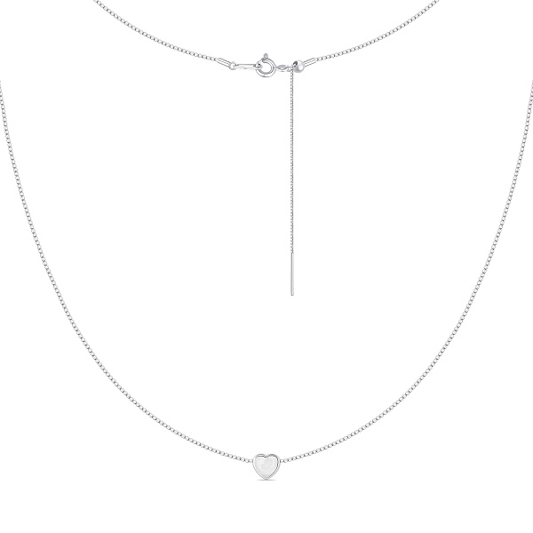 Тонкое серебряное колье Сердце (арт. 7507/2365п) – изображение 1