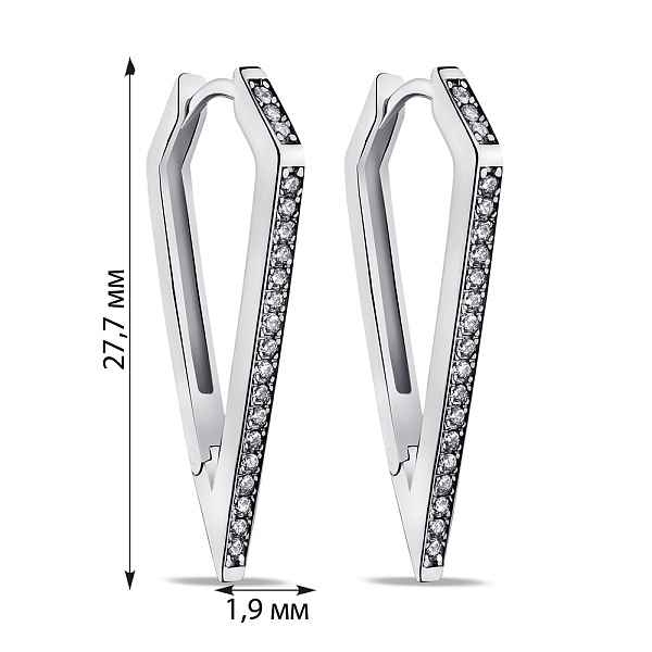 Серьги серебряные с фианитами (арт. 7502/9155/25) – изображение 2