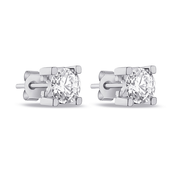 Серьги-пусеты из серебра с фианитами (арт. 7518/6387) – изображение 1