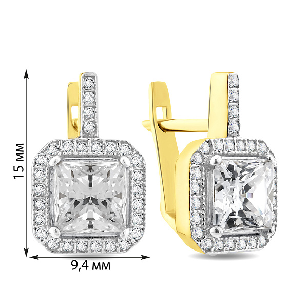 Золоті сережки з фіанітами (арт. 103001ж) – зображення 2