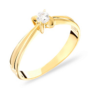 Фото Золотое помолвочное кольцо с фианитом (арт. 140485ж)