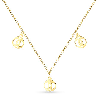 Фото Золотое колье с подвесками (арт. 352083ж)