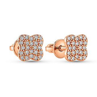 Фото Серьги из красного золота с бриллиантами (арт. Т011509015)