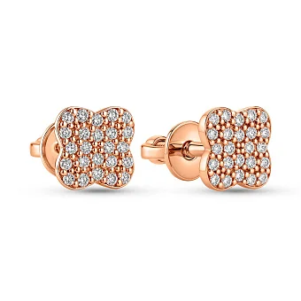 Сережки з червоного золота з діамантами (арт. Т011509015)