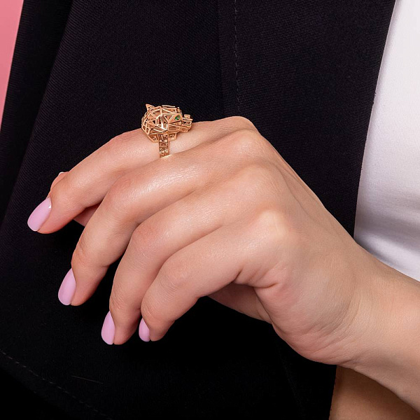 Каблучка Пантера з червоного золота (арт. 156294з) – зображення 3