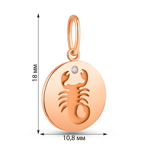 Золотий підвіс Скорпіон (арт. 424739ск) – зображення 3