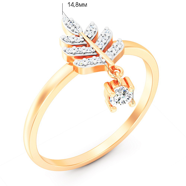 Золота каблучка з фіанітами (арт. 141338) – зображення 5