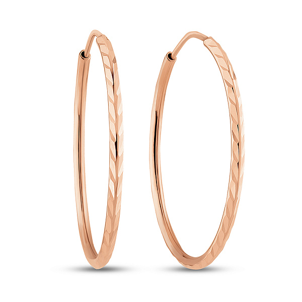 Серьги-кольца из красного золота (арт. 121904/25) – изображение 1