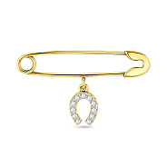 Фото Золотая булавка Подкова с фианитами (арт. 360029ж)