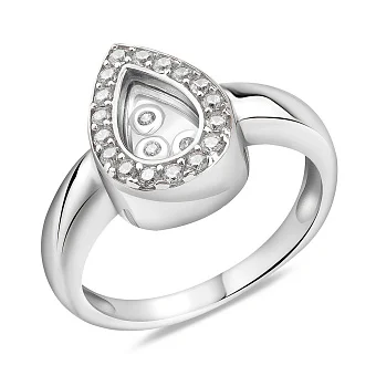 Золота каблучка Крапля з фіанітами (арт. 150853/3б)