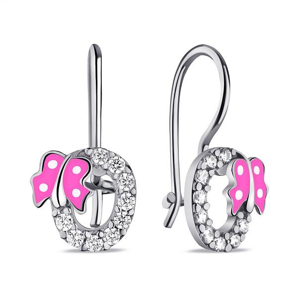 Серебряные детские серьги Бабочка (арт. 7502/9756ерб) – изображение 1