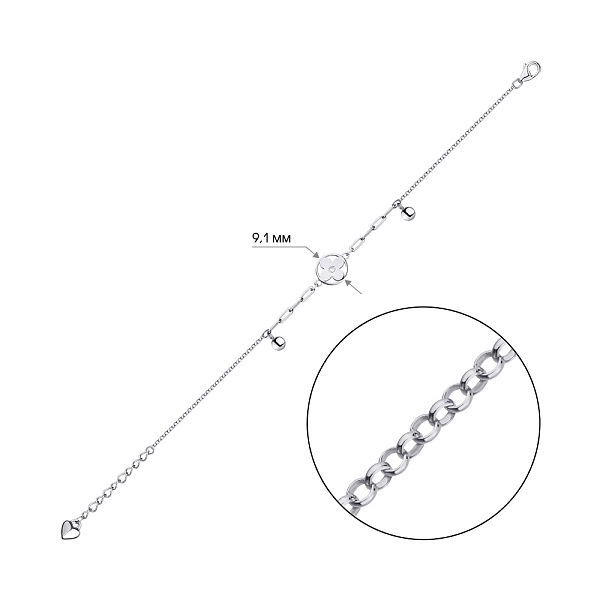 Браслет из серебра с фианитом (арт. 7509/3992) – изображение 2