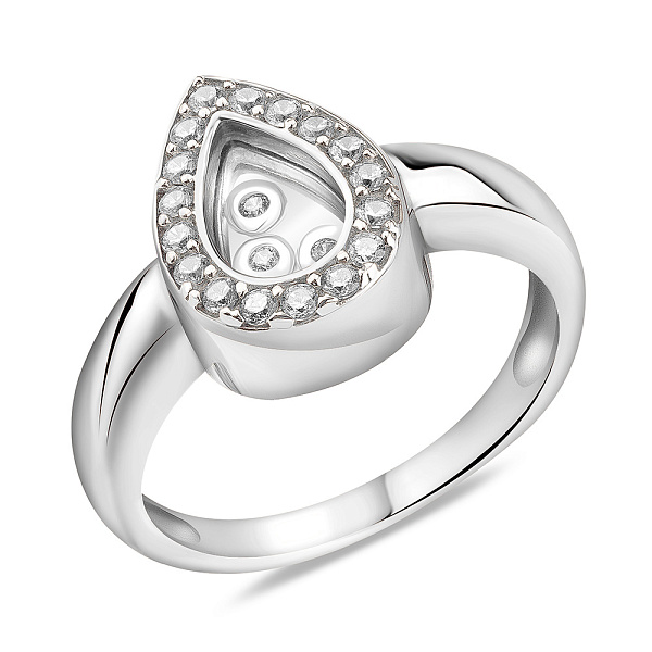 Золота каблучка Крапля з фіанітами (арт. 150853/3б) – зображення 1