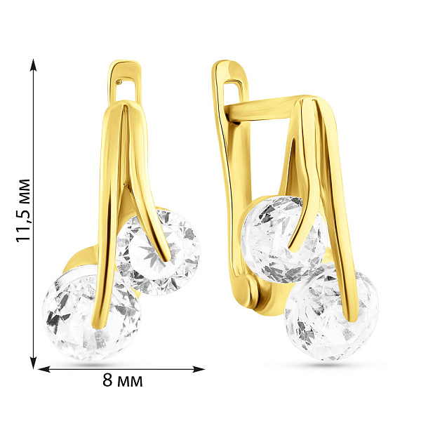 Детские золотые серьги с фианитами (арт. 102798ж) – изображение 2