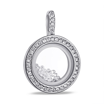 Круглий серебряний подвес с фианитами (арт. 7503/4225)