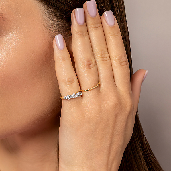 Тонкое кольцо из желтого золота (арт. 140898ж) – изображение 4