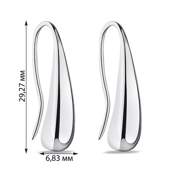 Серьги из серебра "Капельки" (арт. 7502/1100372) – изображение 2