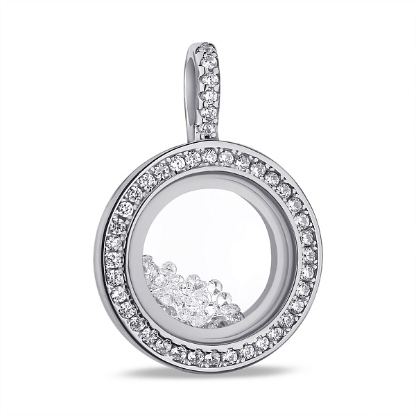 Круглий серебряний подвес с фианитами (арт. 7503/4225) – изображение 1