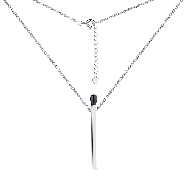 Серебряное колье "Спичка" с эмалью (арт. 7507/1598еч) – изображение 2