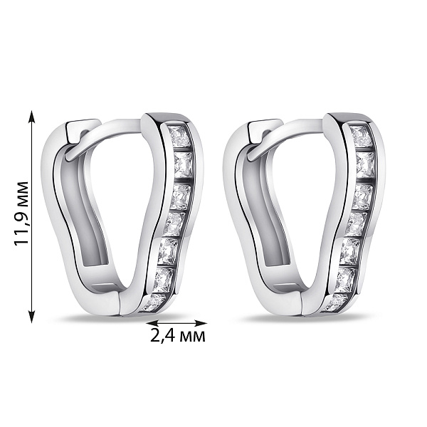 Серьги из серебра с фианитами (арт. 7502/2751) – изображение 2