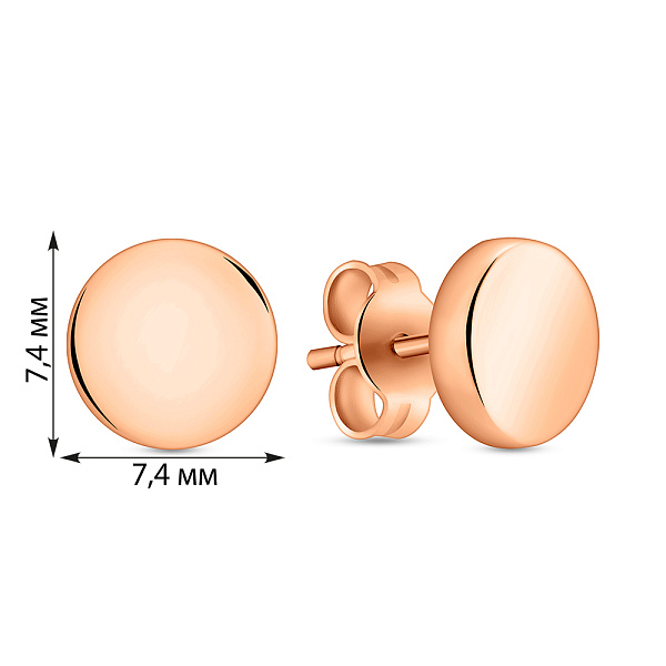 Золотые серьги пусеты «Монеты» (арт. 106845) – изображение 2