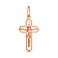 Золотий хрестик в червоному кольорі металу (арт. 520601) – зображення 1