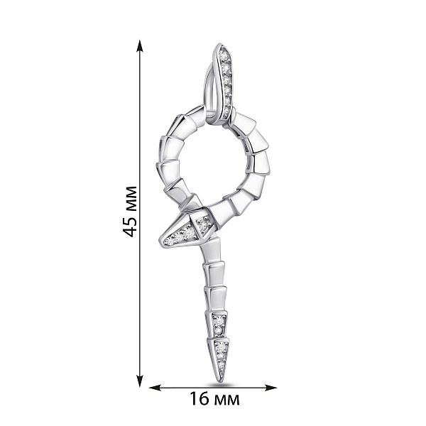 Серебряная подвеска Змея с фианитами (арт. 7503/4469) – изображение 2