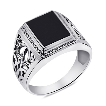 Фото Срібний перстень з оніксом (арт. 7906/0655.10о)