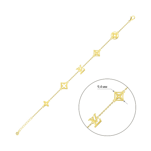 Широкий браслет из желтого золота (арт. 324465ж) – изображение 2