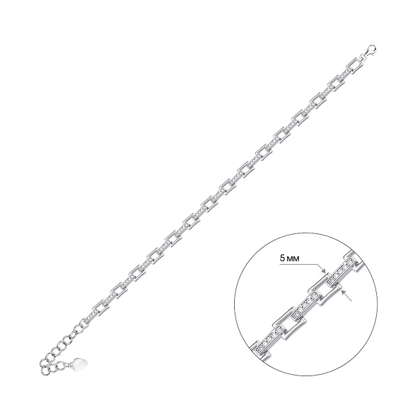 Браслет из серебра с фианитами (арт. 7509/4864) – изображение 2