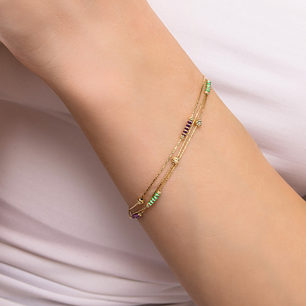 Браслет Francelli из желтого золота (арт. 326815жцв) – изображение 2