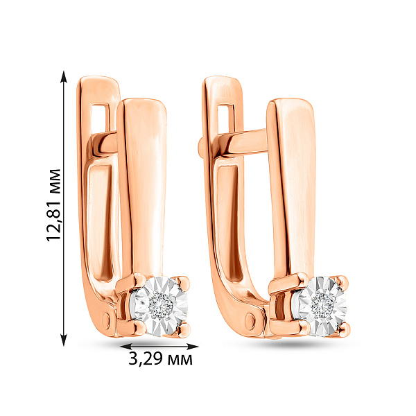 Золоті сережки з діамантами (арт. С011026) – зображення 2