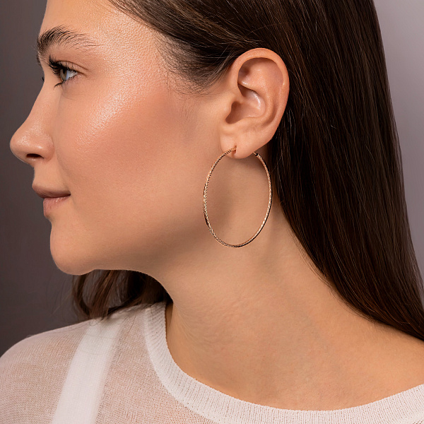 Серьги-кольца из красного золота (арт. 122041/50) – изображение 3