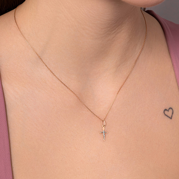 Золотой крестик с распятием (арт. 518400) – изображение 2