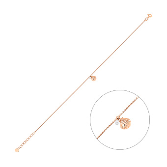 Браслет на ногу з червоного золота з підвісками (арт. 341305н)