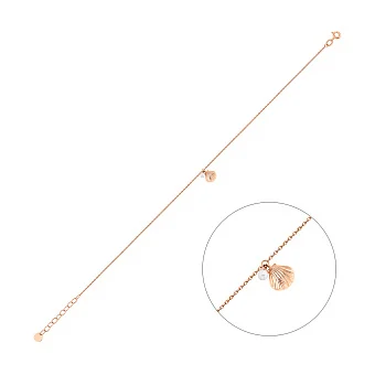 Браслет на ногу из красного золота с подвесками (арт. 341305н)