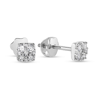 Фото Пусеты из белого золота с бриллиантами (арт. С341268020б)