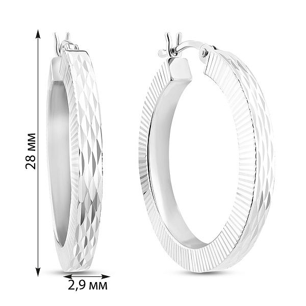 Серьги-кольца из белого золота (арт. 1091735/25б) – изображение 2